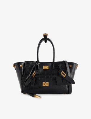 BALENCIAGA: Bel Air Carry All Mini Leather Top-Handle Bag