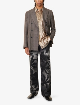 DRIES VAN NOTEN: Checked Double-Breasted Wool Blazert