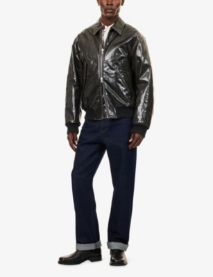 Dries Van Noten Mens Black Venlo 2184 Long-sleeve Coated-cotton Blend Jacket Xl In Black