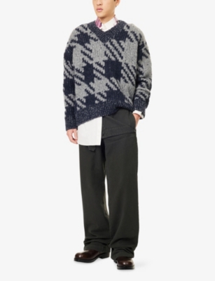 DRIES VAN NOTEN: Pennine Wide-Leg Cotton Trousers