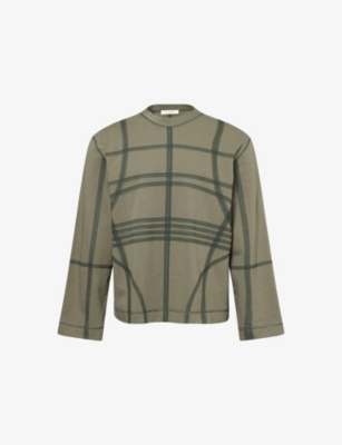 Craig Green Mens Olive/green Flatlock-stitch Crewneck Cotton Top In Green