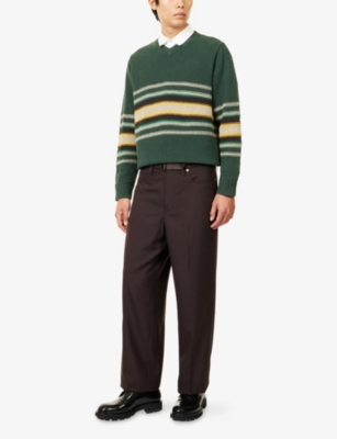 CRAIG GREEN: Striped V-Neck Cotton-Blend Knit Jumper