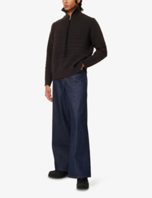 Craig Green Mens Dark Brown Funnel-neck Knitted Jumper In Brown