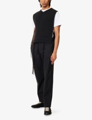 CRAIG GREEN: V-Neck Contrast-Trim Knitted Vest
