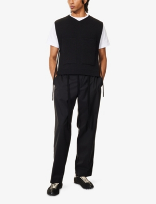 Craig Green Mens Black Worker Elasticated-waist Straight-leg Woven Trousers In Black