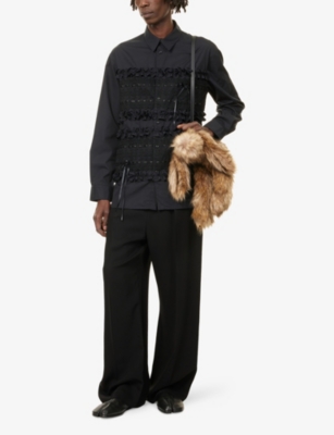 SIMONE ROCHA: Ribbon Embroidered Cotton-Poplin Shirt