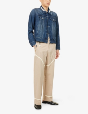 SIMONE ROCHA: Pearl-Collar Fitted Denim Jacket