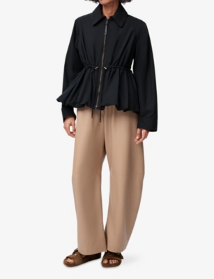 Loewe Womens Black Drawstring-waist Cotton-blend Jacket In Black