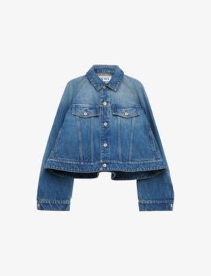 LOEWE: Trapeze-Fit Anagram-Patch Denim Jacket