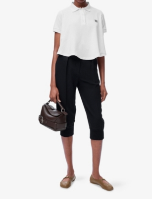 LOEWE: Trapeze-Silhouette Anagram-Embroidered Cotton-Blend Polo Shirt