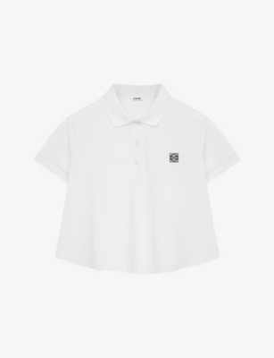 LOEWE: Trapeze-Silhouette Anagram-Embroidered Cotton-Blend Polo Shirt