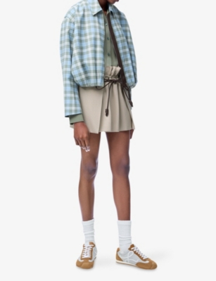 Loewe Tie-detail Mini Skirt In Neutral