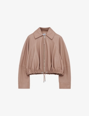 LOEWE: Classic-Collar Leather Balloon Jacket