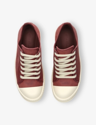 Rick Owens Womens Red/other Low Nubuck-leather Low-top Trainers Eur 40 / 7 Uk In Red