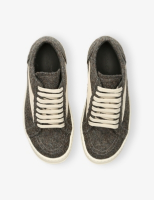 RICK OWENS: Vintage Woven and Suede Low-Top Trainers