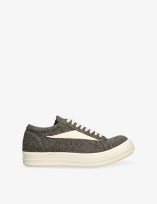RICK OWENS: Vintage Woven and Suede Low-Top Trainers