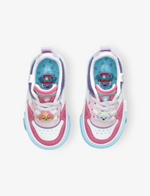 Ground Up Pink Comb Kids' Paw Patrol Faux-leather Low-top Trainers Eur 31 / 12.5 Uk In Pink