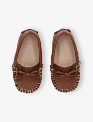 Elephantito Dark Brown Baby Driver Leather Loafers Eur 18 / 2 Uk In Brown