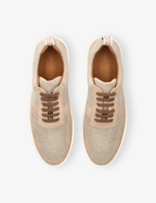 AURELIEN: Bayside Suede And Canvas Low-Top Trainers