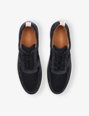 AURELIEN: Bayside Suede And Canvas Low-Top Trainers