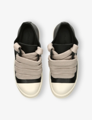 RICK OWENS: Jumbolace Low Leather Low-Top Trainers