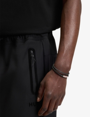 HUGO: Double-Cuff Braided-Leather Bracelet