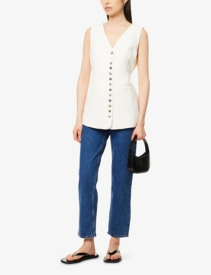 Anine Bing Womens Clean Indigo Denim Roy Straight-leg Denim Jeans In Blue