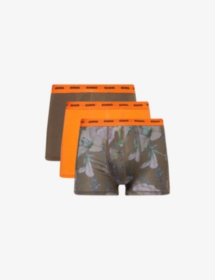 DIESEL: Damien Branded-Waistband Pack of Three Stretch-Cotton Boxers