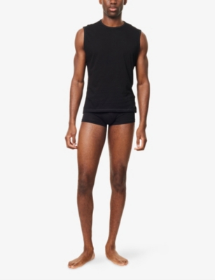 Diesel Mens Multi Crewneck Pack Of Two Cotton-jersey Vests In Black