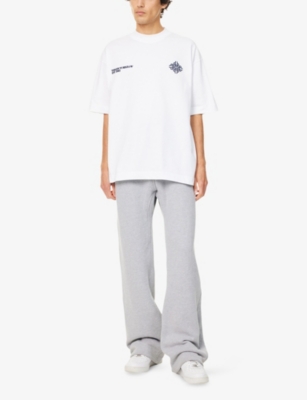 THE COUTURE CLUB: Blur-Graphic Print Crewneck Cotton T-Shirt