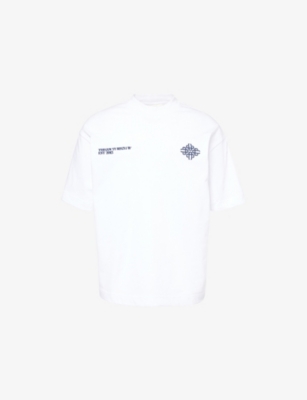 THE COUTURE CLUB: Blur-Graphic Print Crewneck Cotton T-Shirt