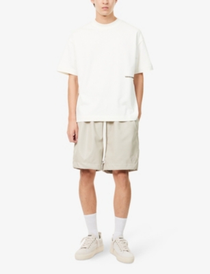 The Couture Club Mens Design Dept Graphic-text Print Cotton T-shirt Khaki In White