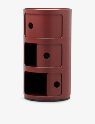 Kartell Burgundy Componibili Drawers In Burgundy