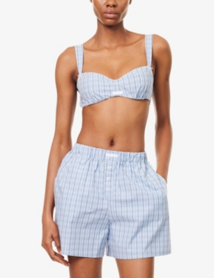 LOUNGE UNDERWEAR: Check Balcony Cotton Bralette