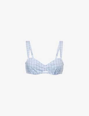 LOUNGE UNDERWEAR: Check Balcony Cotton Bralette