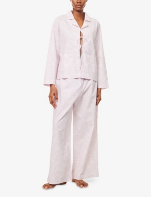 LOUNGE UNDERWEAR: Floral Cotton Pyjama Shirt
