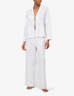 LOUNGE UNDERWEAR: Floral-Print Cotton Pyjama Bottoms