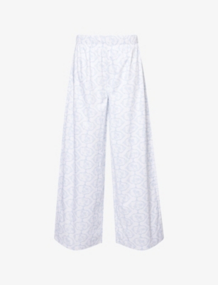 LOUNGE UNDERWEAR: Floral-Print Cotton Pyjama Bottoms