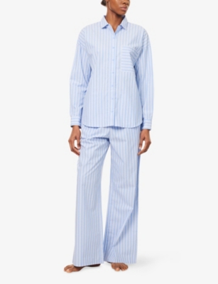 LOUNGE UNDERWEAR: Pinstripe Cotton Pyjama Bottoms