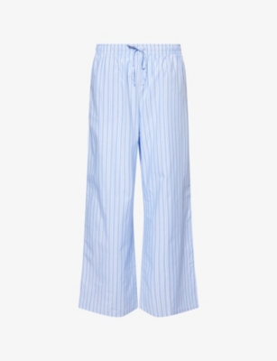 LOUNGE UNDERWEAR: Pinstripe Cotton Pyjama Bottoms