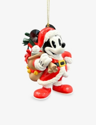 DISNEY: Disney 3D Vintage Mickey Mouse Santa Christmas Decoration 8cm
