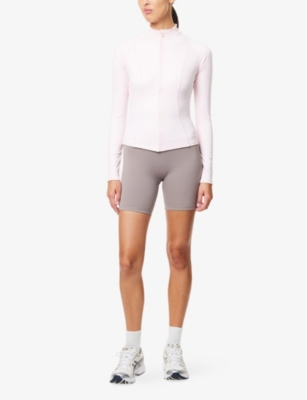 We Are Tala Omens Pale Pink Dayflex Zip Run Stretch-jersey Jacket In Pink