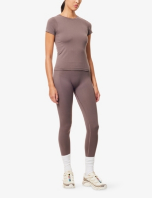 We Are Tala Omens Dark Truffle Sculpt Seamless Stretch Leggings In Brown