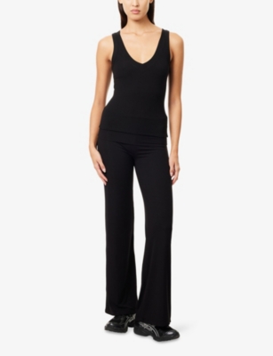 We Are Tala Omens Shadow Black 365 V-neck Stretch-modal Tank Top In Black