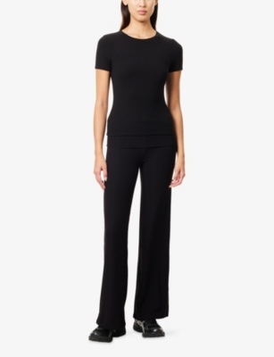 We Are Tala Omens Shadow Black 365 Short-sleeve Long-length Stretch-modal T-shirt Xs In Black