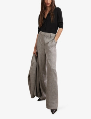 REISS: Mara Long-Sleeve Cropped Knitted Cardigan