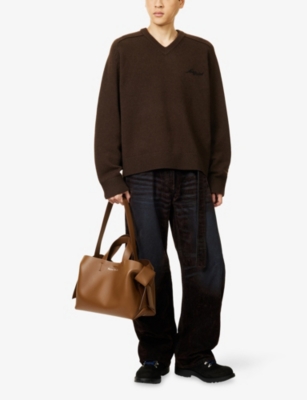 Acne Studios Mens Dark Brown Kaybe Richard Yak Wool-blend Knit Jumper In Brown