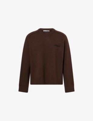 Acne Studios Mens Dark Brown Kaybe Richard Yak Wool-blend Knit Jumper In Brown