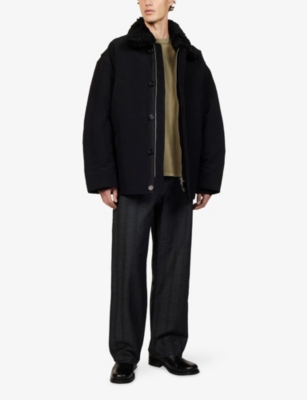 ACNE STUDIOS: Omanti Chamois Shearling-Collar Nylon Jacket