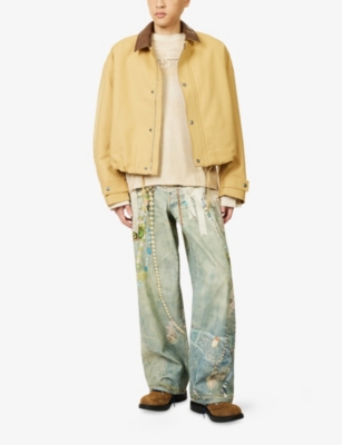 Acne Studios Mens Sand Beige Opado Double Cotton-satin Jacket In Brown